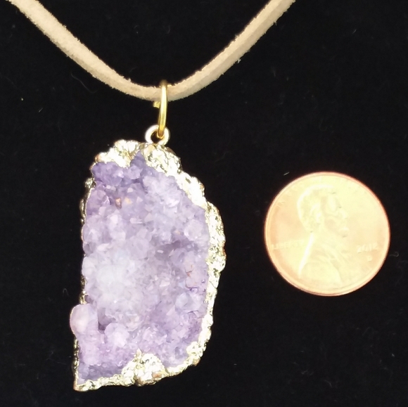 Handmade Amethyst Geode Necklace - Picture 6 of 7